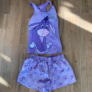 Purple Eeyore pajama set, size small
